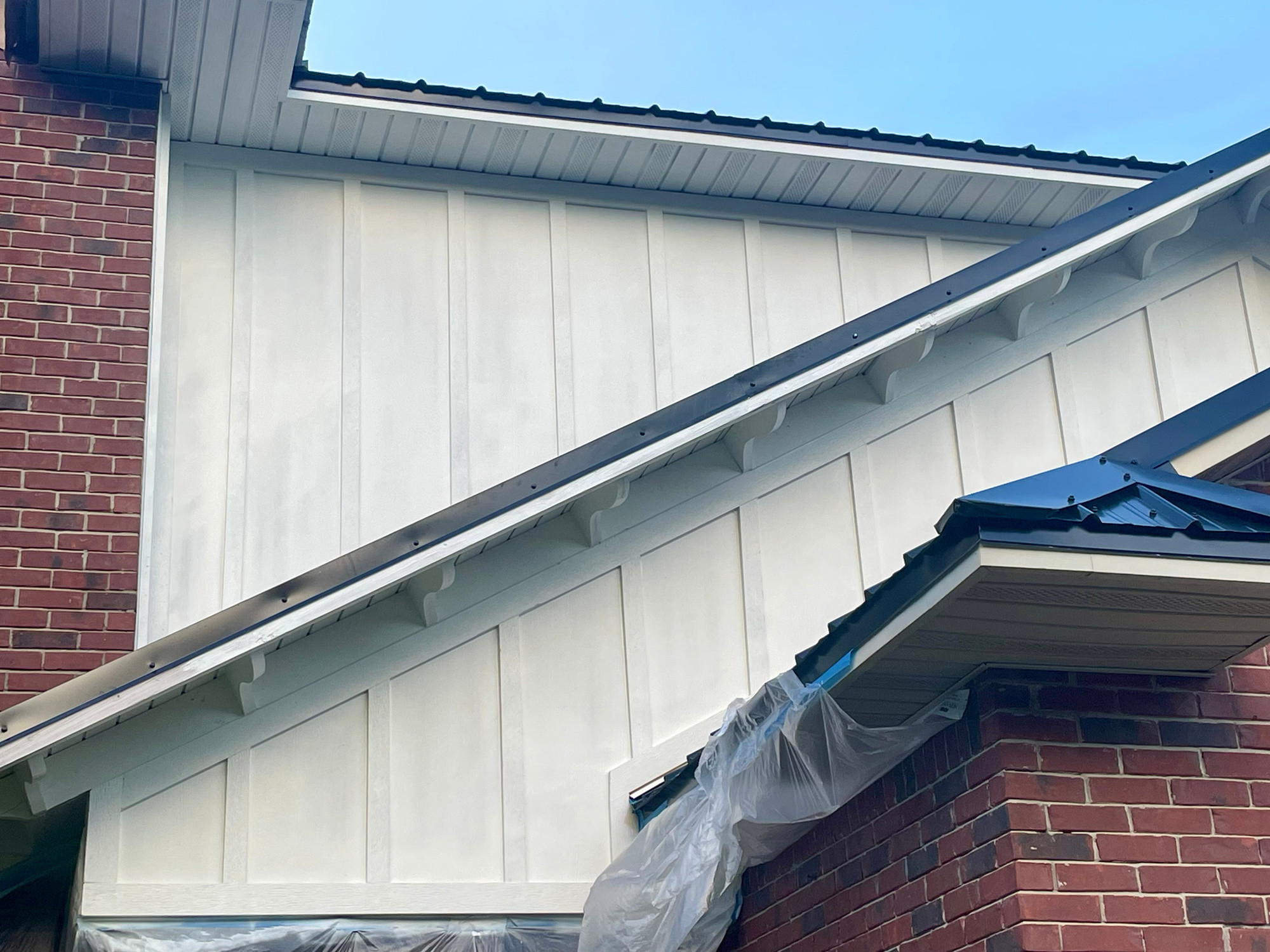 Painting in progress: siding detail