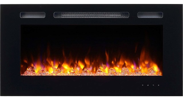 Puraflame Alice 40 Recessed Electric Fireplace Wall Mounted Log