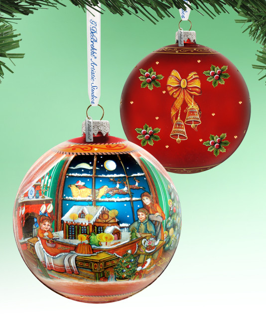 Hand Painted Scenic Glass Ornament Ball, Limited Edition - Traditional ...