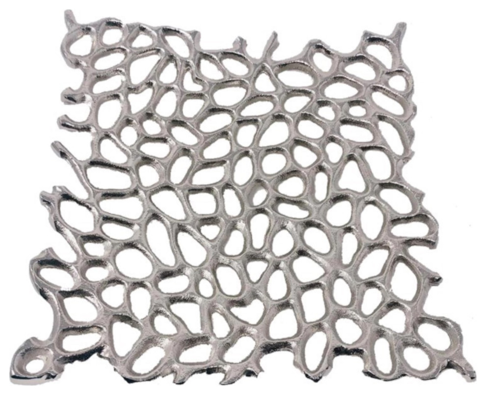 Silver Square Plate, Shiny Nickel Finished For Home Decor Centerpieces