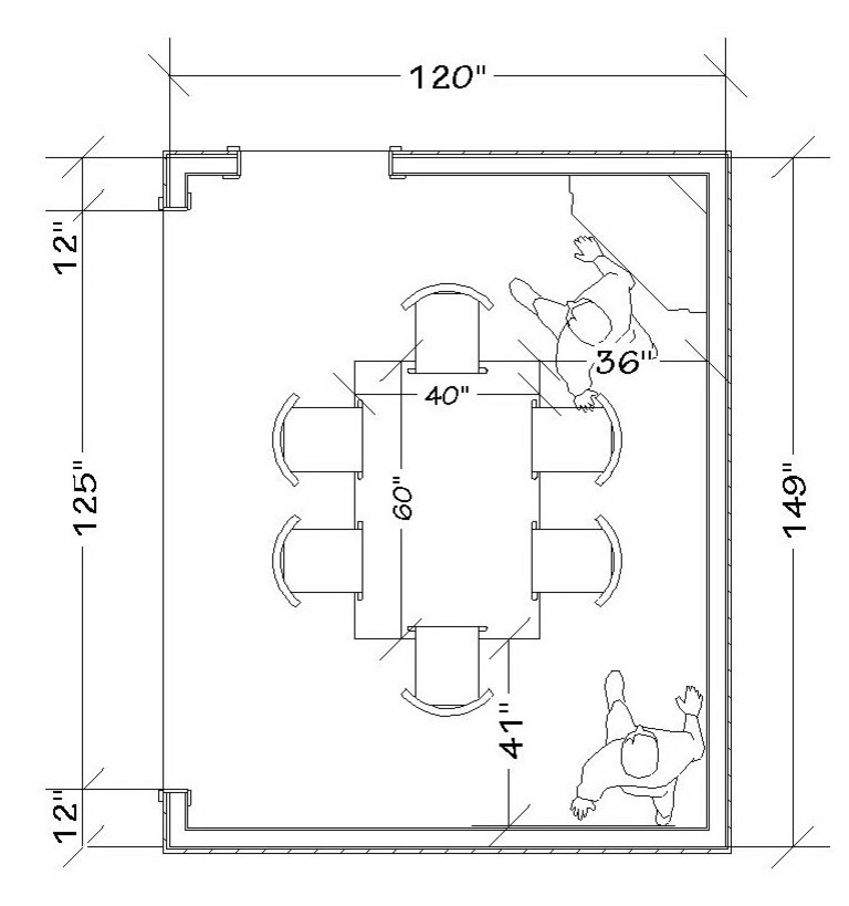 What size dining tables work well in a 12x12 dining room? Round, recta