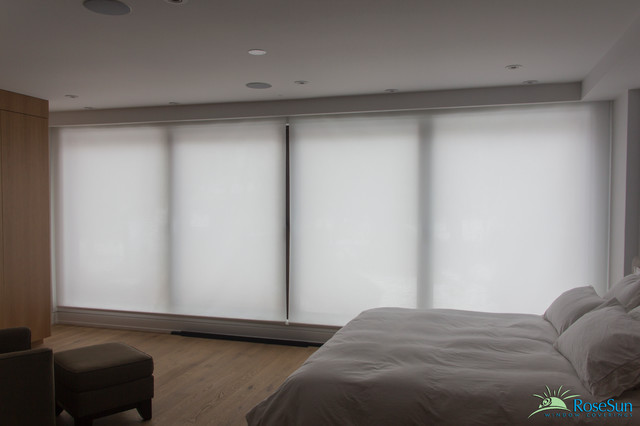 Motorized Blinds In The Bedroom Modern Bedroom Toronto