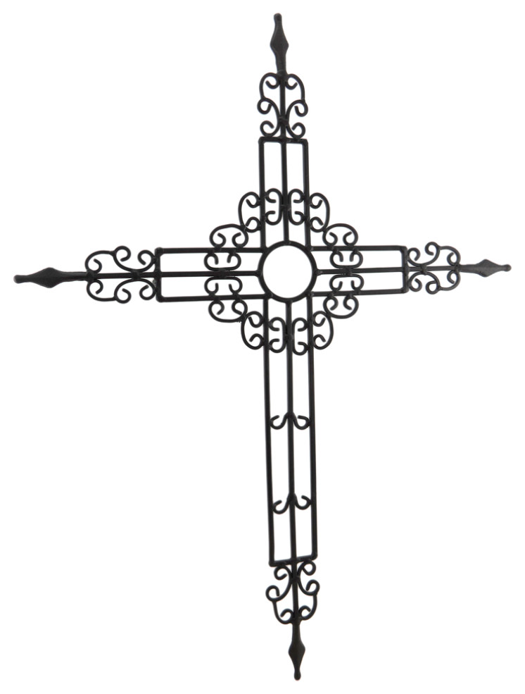 Decorative Metal Scroll Cast Iron Look Wall Cross