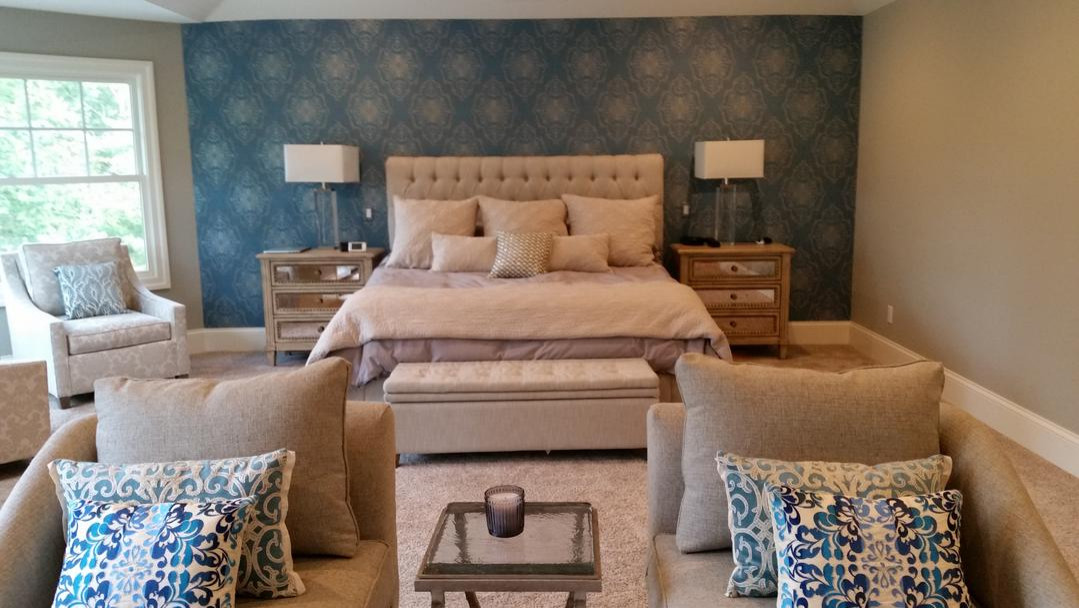 Bloomfield Hills Master Bedroom Wallpaper Accent Wall