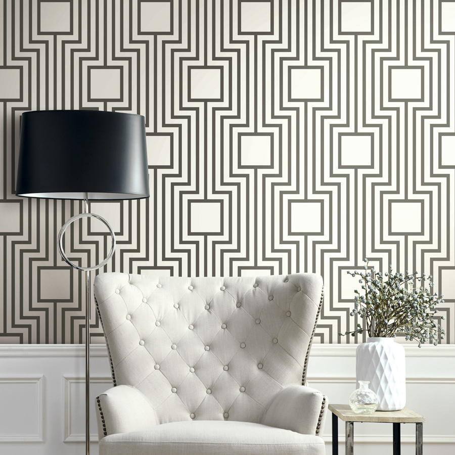 Геометрический орнамент в обоях.