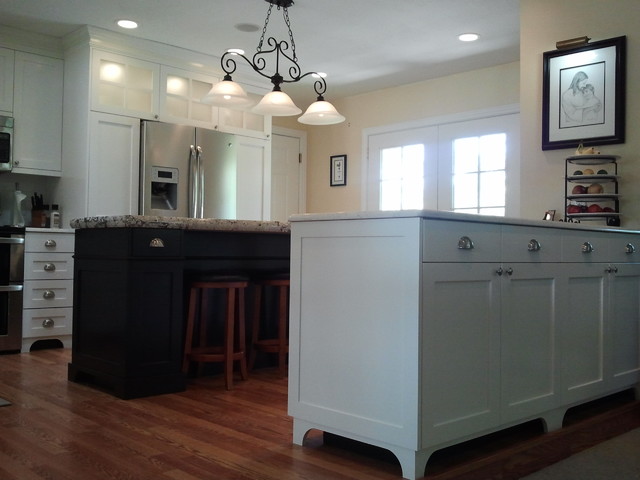 White Painted Traditional Mission Style Cabinets