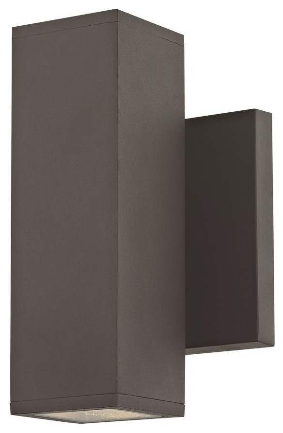 Led Outside Wall Light Cylinder Up Down 2700k Square Bronze Wall Light Cylinder Up Down 2700k
