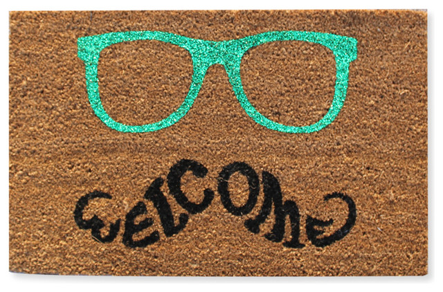 First Impression Green Glasses Welcome Doormat, 18" x 30"