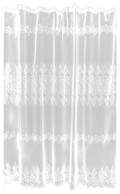 Lace Shower Curtain Victorian Black, Lace Shower Curtains Sheer