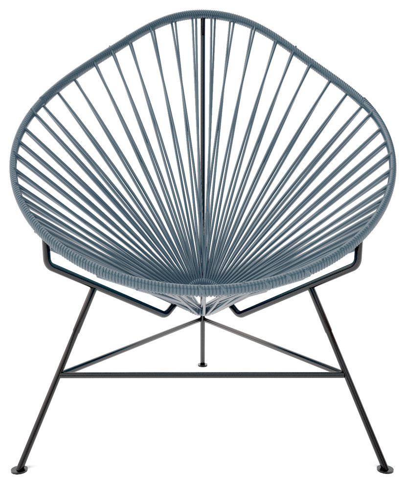 Baby Acapulco Chair With Black Frame, Gray Weave