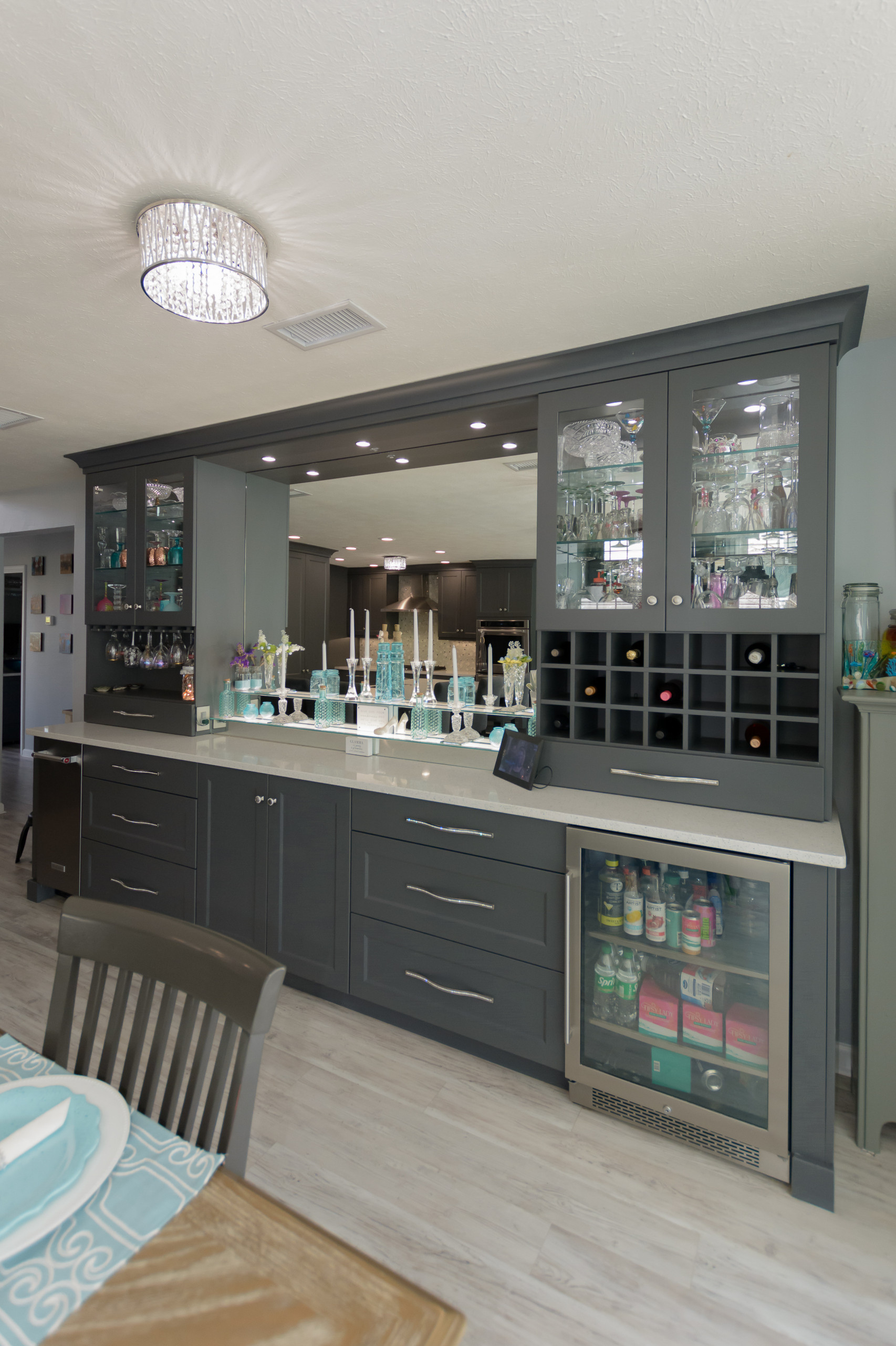 Surfside Beach Dark Kitchen with Bling