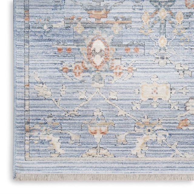 Nourison Home Timeless Classics 12' Runner Blue Ivory Vintage Indoor ...