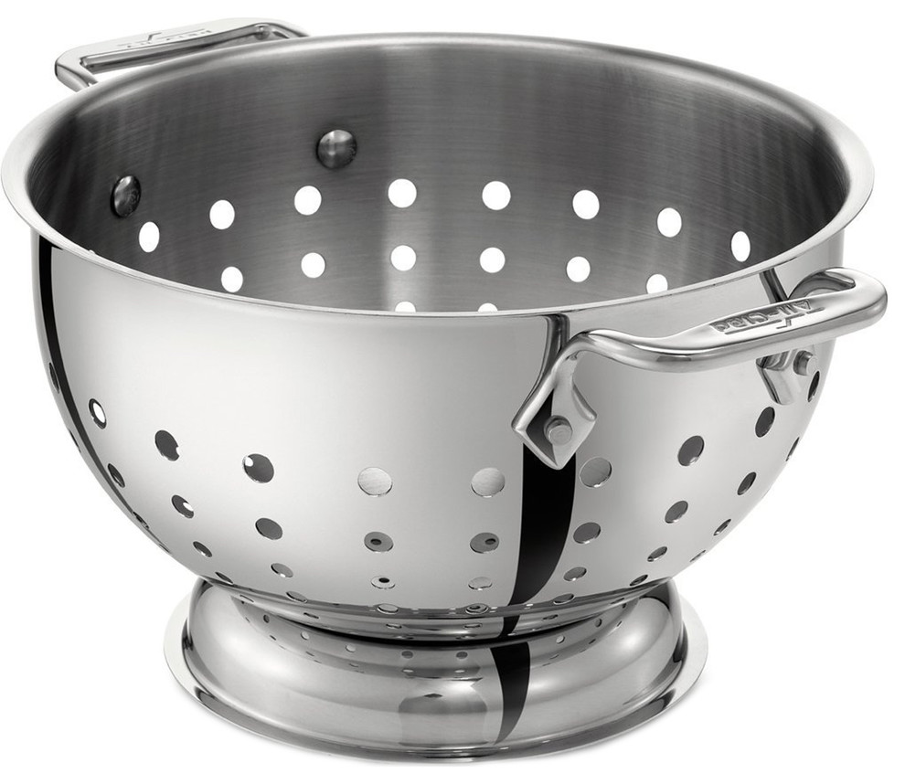 All Clad SS Colander, 5 qt. Contemporary Colanders And Strainers