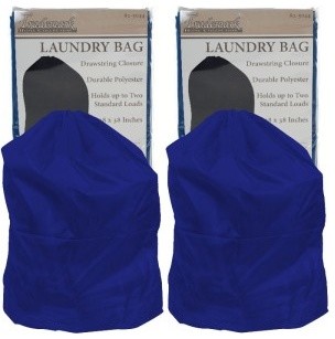 Set of 2 Heavy Duty Jumbo Sized Nylon Laundry Bag - Blue