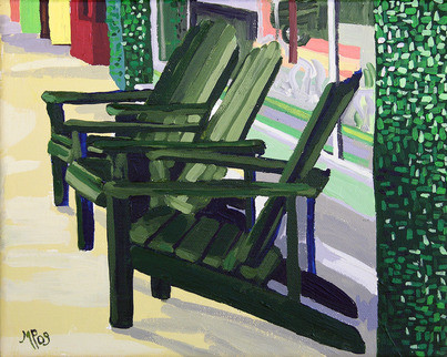 Green Chairs Original By Melinda Patrick