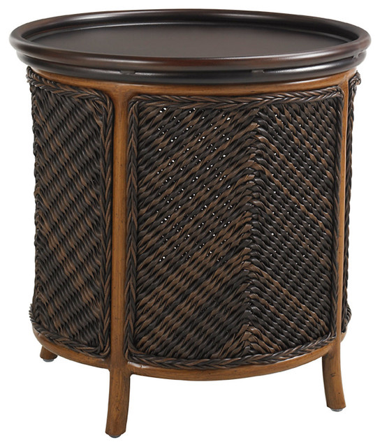 Tommy Bahama Island Estate Lanai Round Tray End Table Contemporary