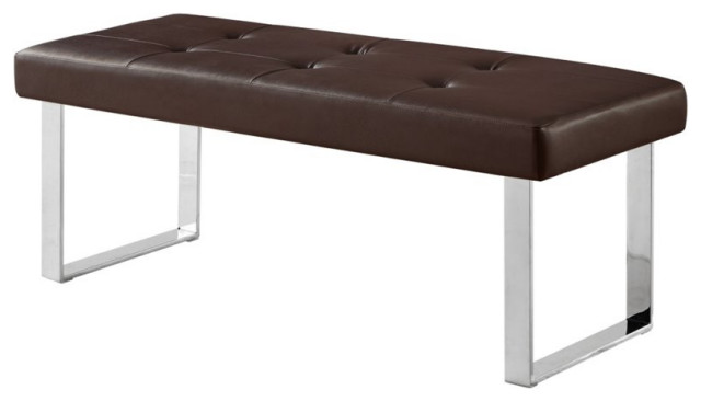 Posh Living Myles Faux Leather Bench, Faux Leather Bench Seat
