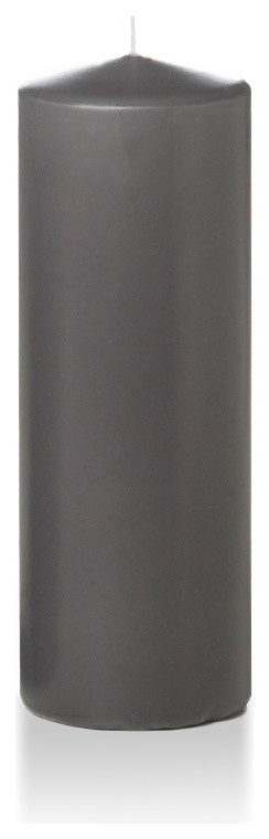 Set of 3 - Yummi 3" x 8" Gray Round Pillar Candles