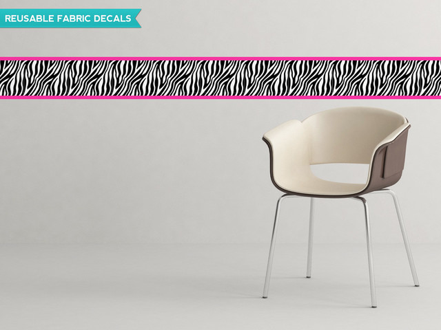 Zebra Wall Border Fabric Decal Set Of 2 25 X6 Sections Pink - Zebra Wall Border Zebra Wall Border Fabric Decal Set Of 2 25 X6 Sections Pink - Zebra Wall Border