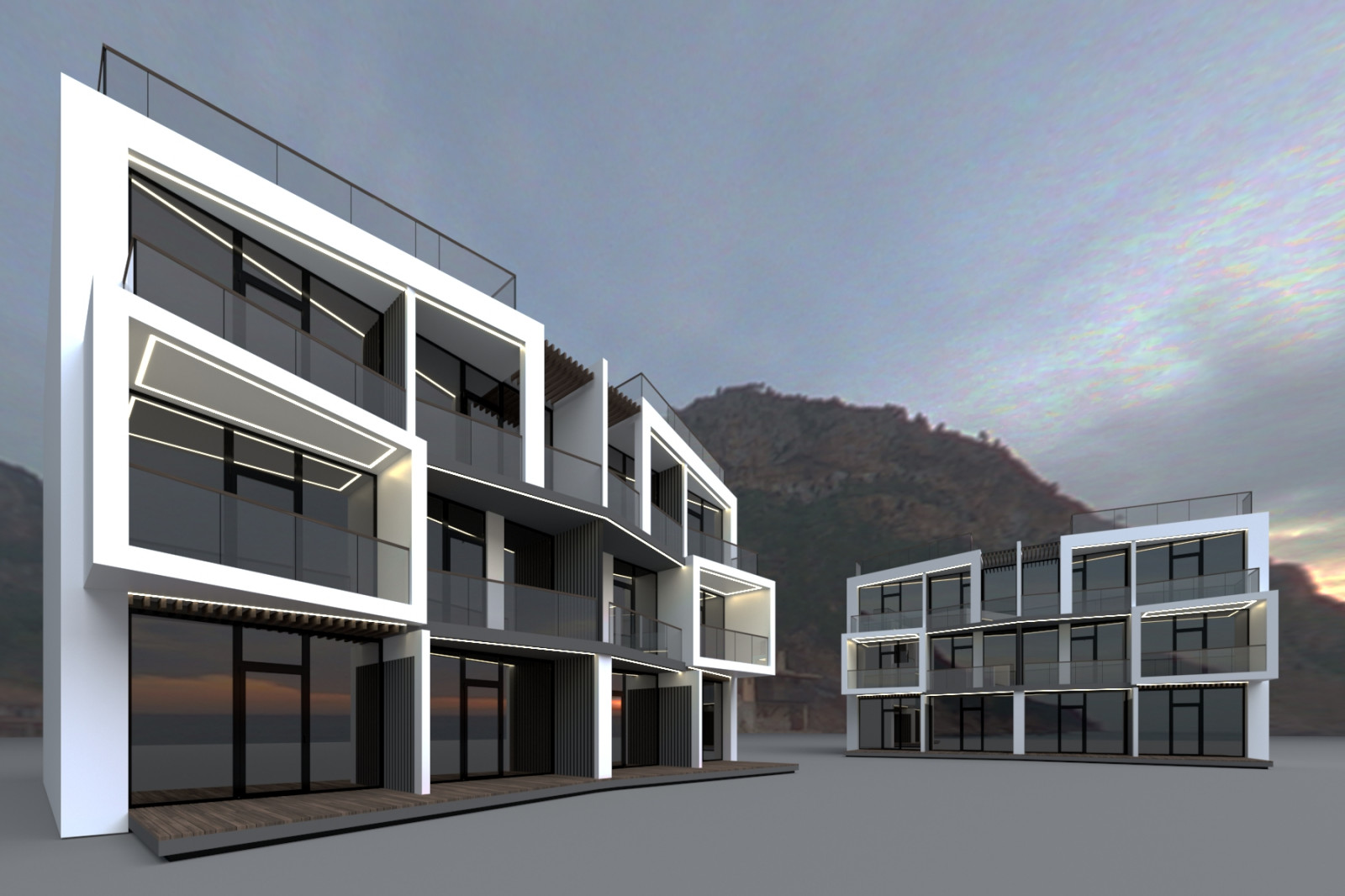 Эскизное предложение дизайна фасада мини-отеля