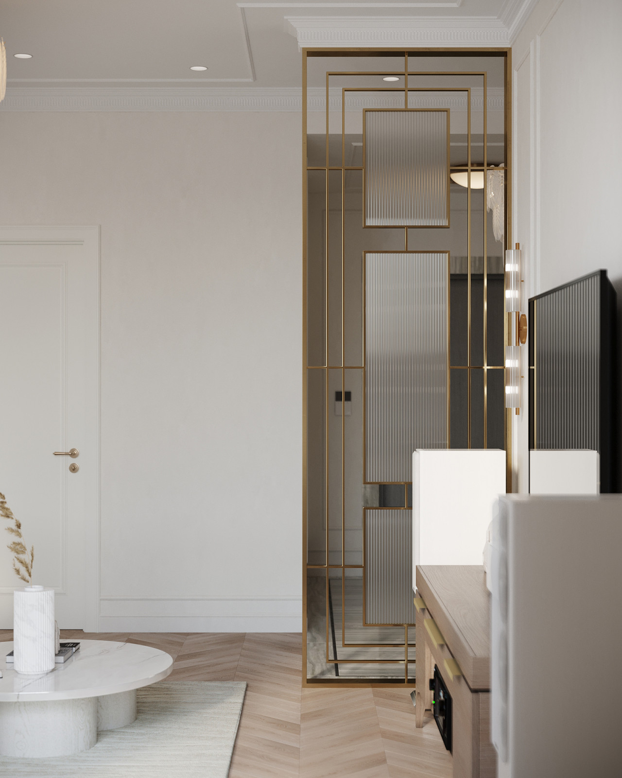 Светлая квартира с французским камином