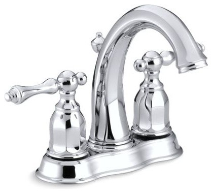 Kohler Kelston Centerset Bathroom Sink Faucet w/ Lever Handles, Polished Chrome