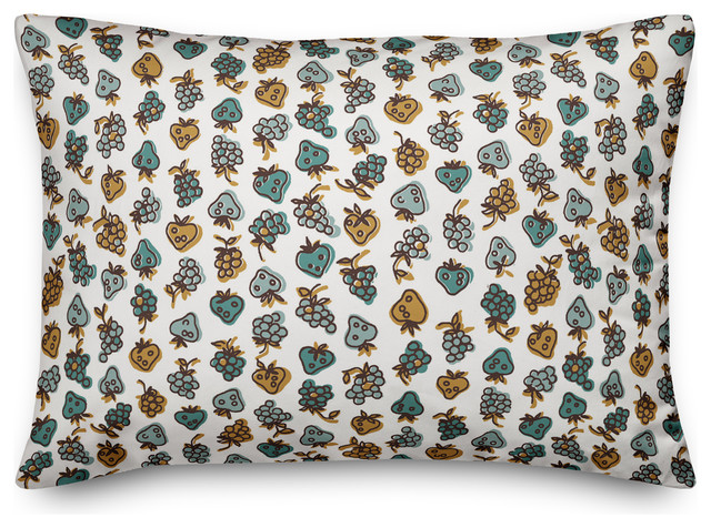 Blue Fruit Pattern Throw Pillow Farmhouse Decorative Pillows By Designs Direct