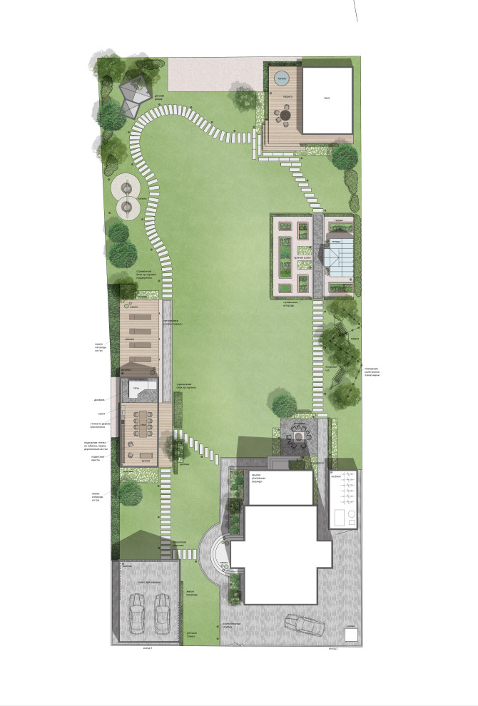 Проект частного сада в Санино