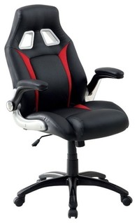 Furniture Of America Trevor Faux Leather Adjustable Office Chair In Black Contemporary Office Chairs By Homesquare Houzz