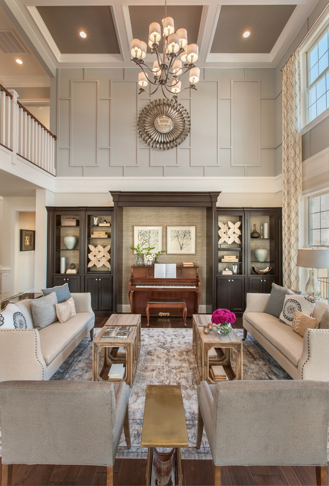 Inspiration for a transitional family room remodel in Chicago