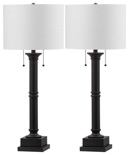 Safavieh Estilo Column Table Lamps, 36" High, Set of 2 Transitional Lamp Sets by