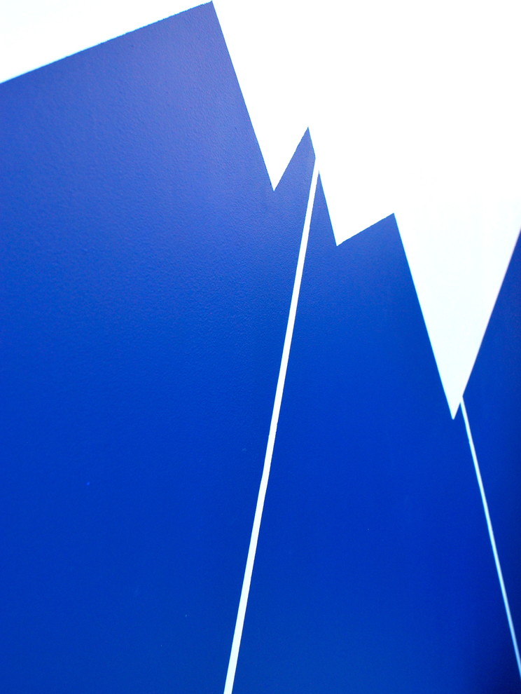 Fresque murale géométrique, tête de lit.