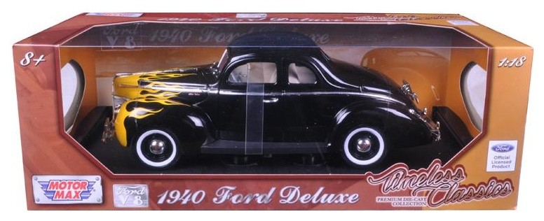 1940 FORD DeLuxe Coupe black // silver MotorMax 1:18