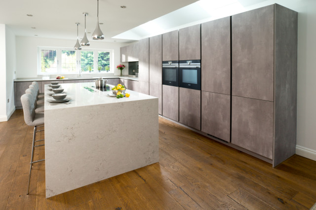 Putty Concrete Handleless Kitchen contemporary-kitchen