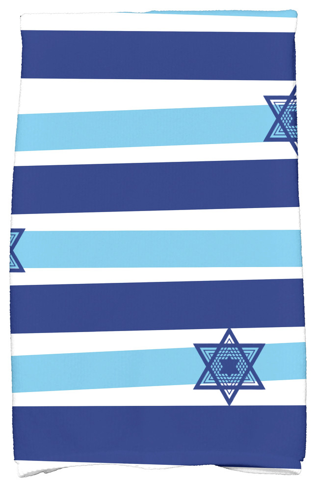 Star Stripes Holiday Stripe Print Kitchen Towel, Light Blue