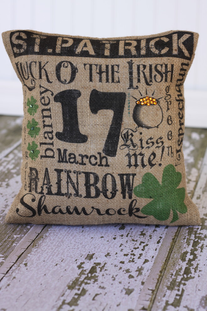 St. Patrick's Day Subway Art Pillow by MonMell Designs on Etsy