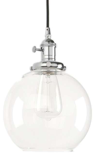 1 Light Vintage Clear Gl Hanging Pendant Chrome 1 Light Vintage Clear Gl Hanging Pendant Chrome Lighting By Lami