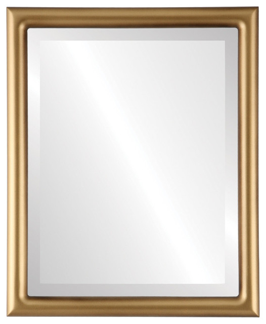 Pasadena Framed Rectangle Mirror, Desert Gold, 17"x21" Contemporary