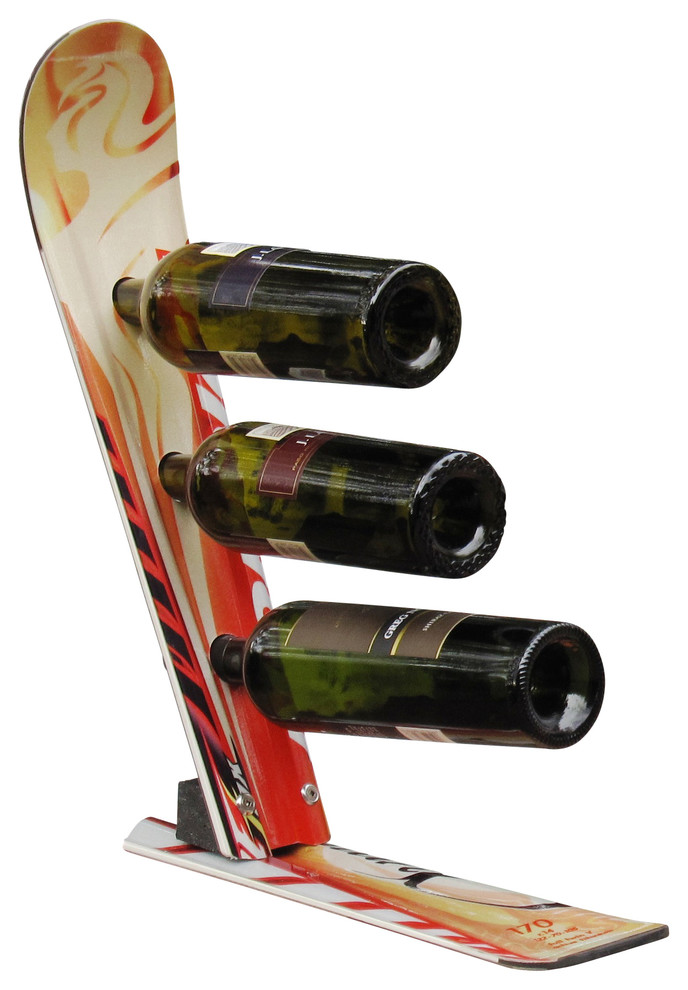 Snow Ski Wine Rack, 3 Bottle, 3 Color Combo Wine Racks by Skichair1
