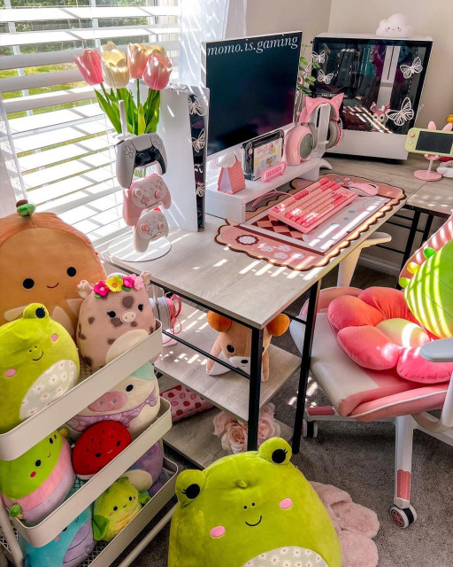 Houzz, Girls Gaming Desk Setup Ideas, Designs & Inspiration - @momo.is. gaming - Modern - Home Office - Seattle - by Bestier Furniture, Home  Design & Decorating Ideas