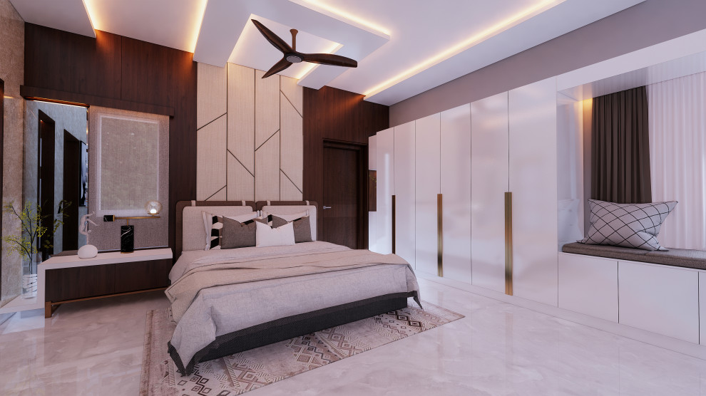 Design ideas for a modern bedroom in Other.