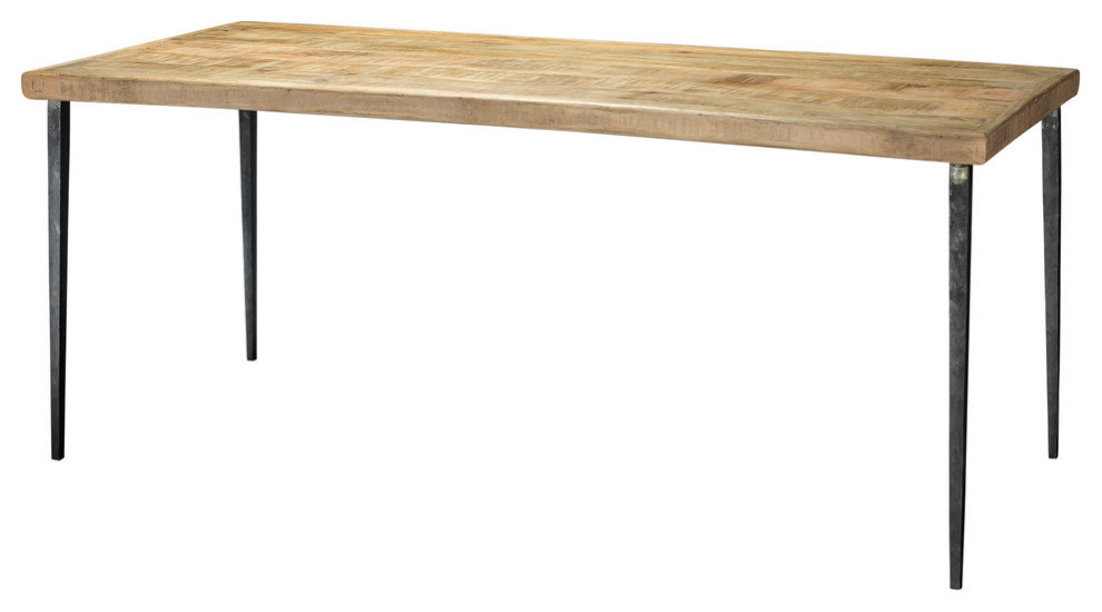 Farmhouse Dining Table, Natural Wood