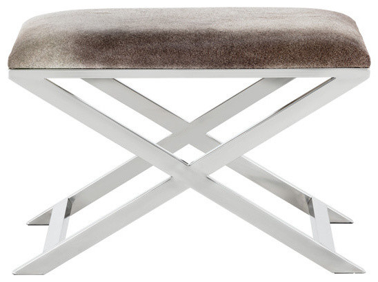 cowhide vanity stool