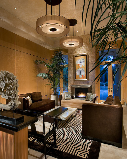 Luxurious Zen Resort - Paradise Valley - Asian - Living Room - Phoenix ...