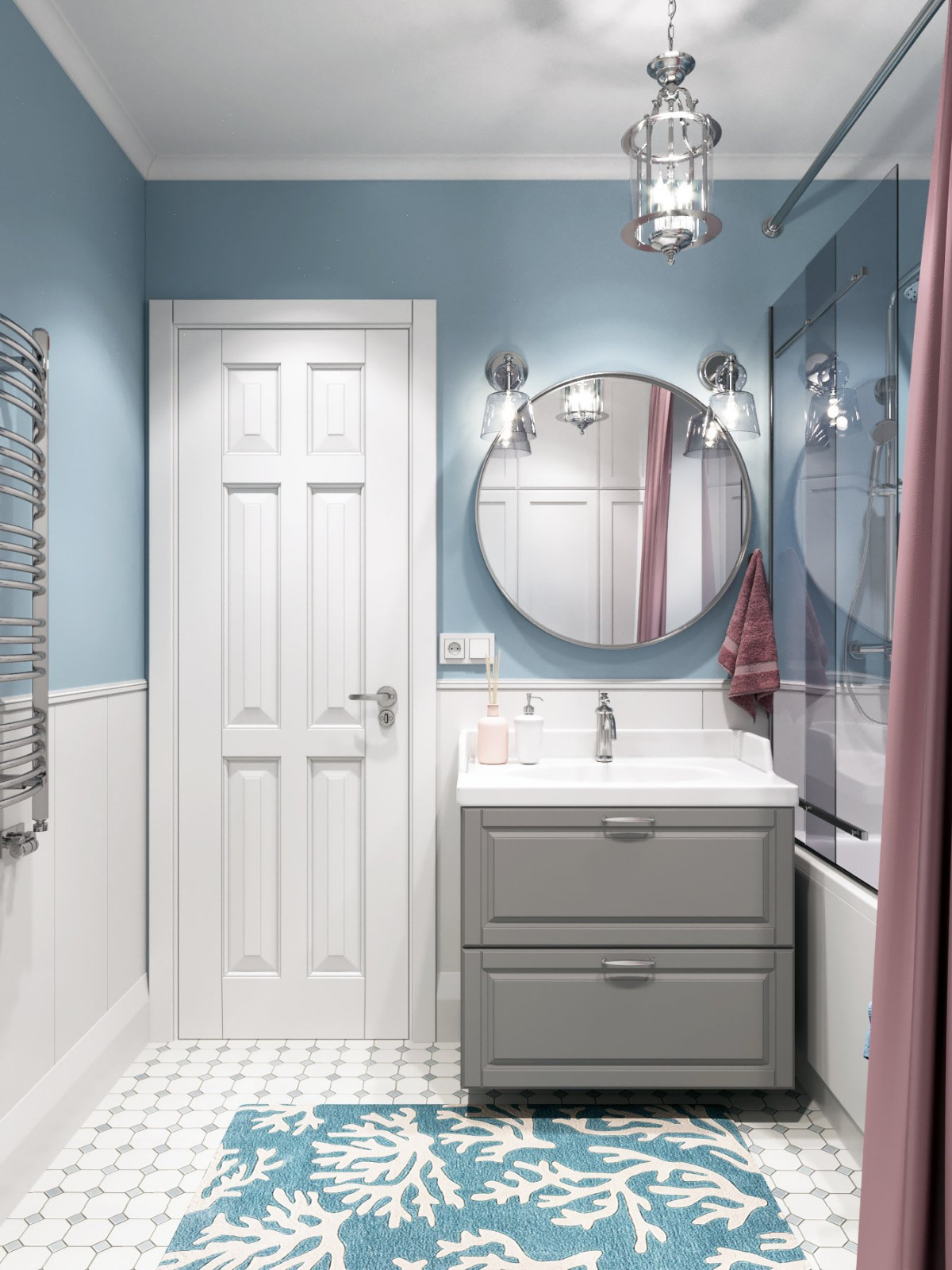 Квартира в голубых тонах в Новой Боровой