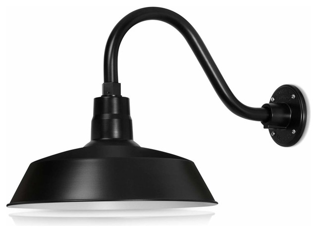 14in Barn Light Fixture With Gooseneck Arm Farmhouse Outdoor 14in Barn Light Fixture With Gooseneck