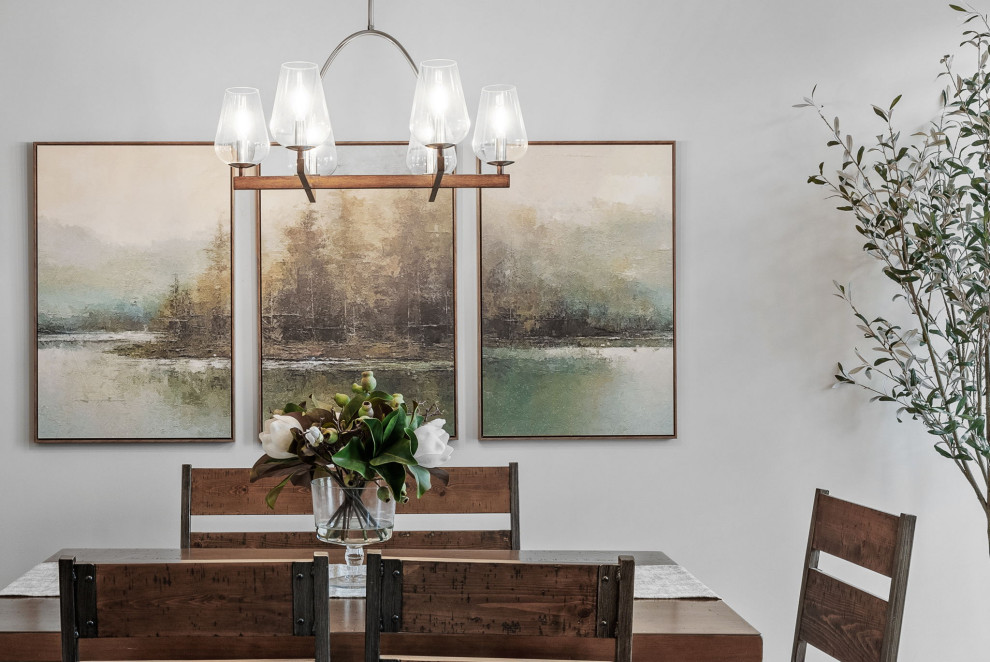 Eat-in kitchen - transitional dark wood floor eat-in kitchen idea with a double-bowl sink, gray cabinets, quartz countertops, stainless steel appliances, an island and white countertops