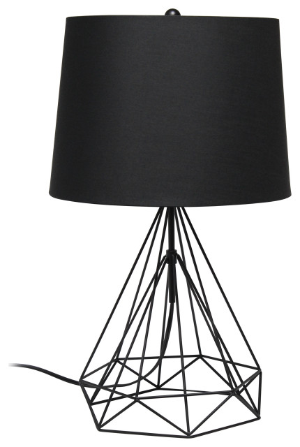 Elegant Designs Wired Metal Table Lamp, Black Matte