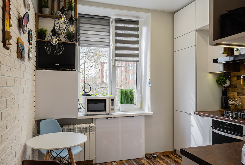 Кухня в современном стиле с элементами лофта