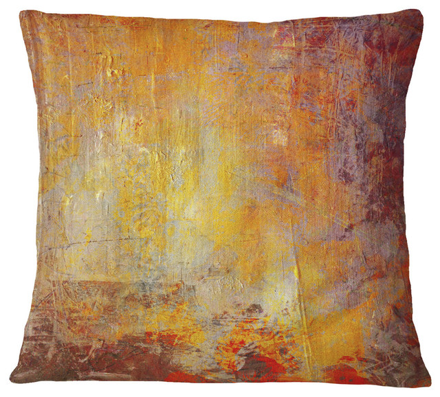 Ambient Canvas Grunge Abstract Throw Pillow, 16"x16"